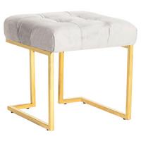 Hocker Rare Taupe Samt - Taupe/Goldfarben, Design, Textil/Metall (48/48/48cm) - Kayoom