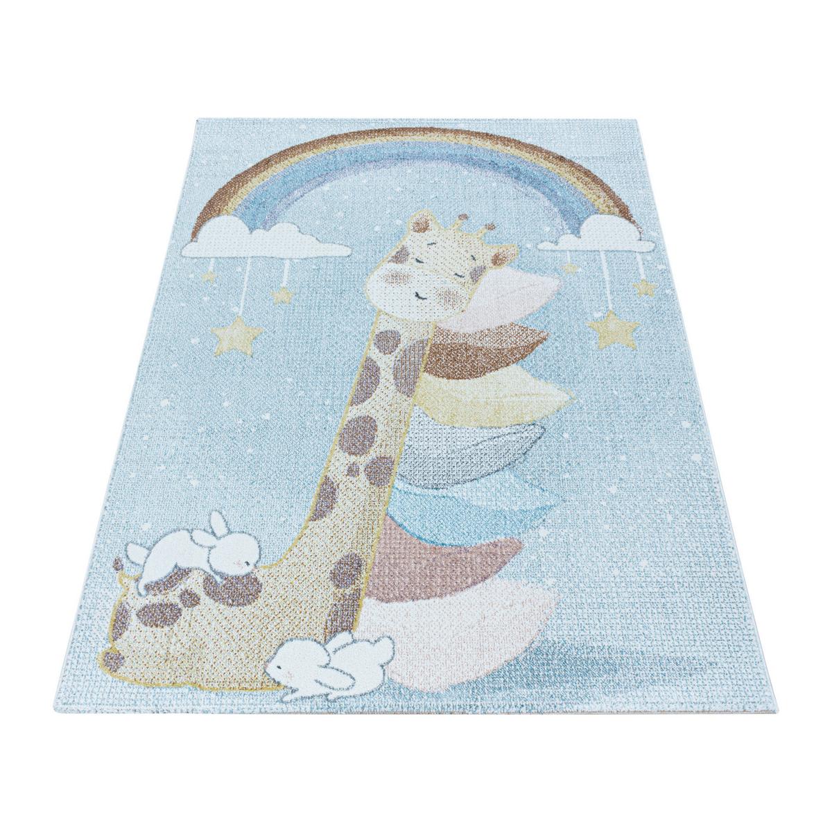 Kinderteppich Lucky Blau ca. 80x150cm - Blau, Trend, Textil (80/150cm)