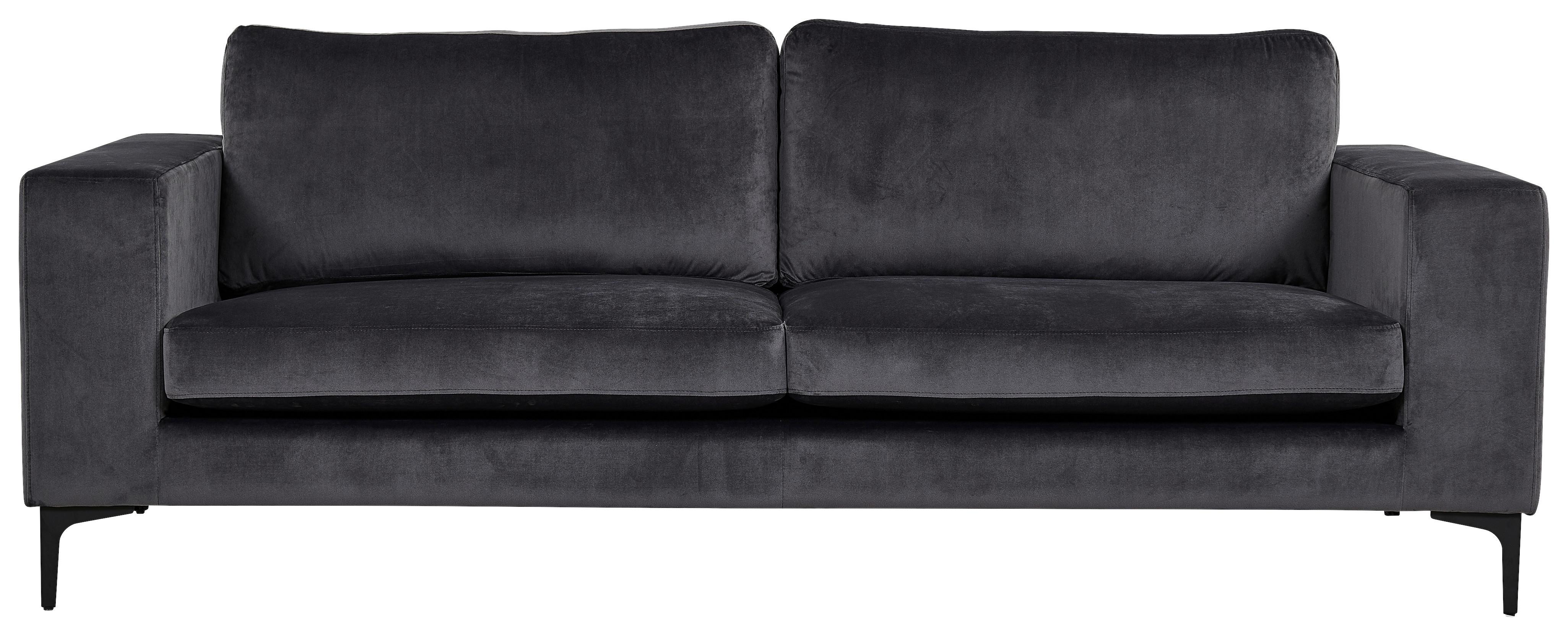 2-SITZER-SOFA BOLERO - Dunkelgrau/Schwarz, Design, Kunststoff/Textil (215/84/88cm) - Livetastic