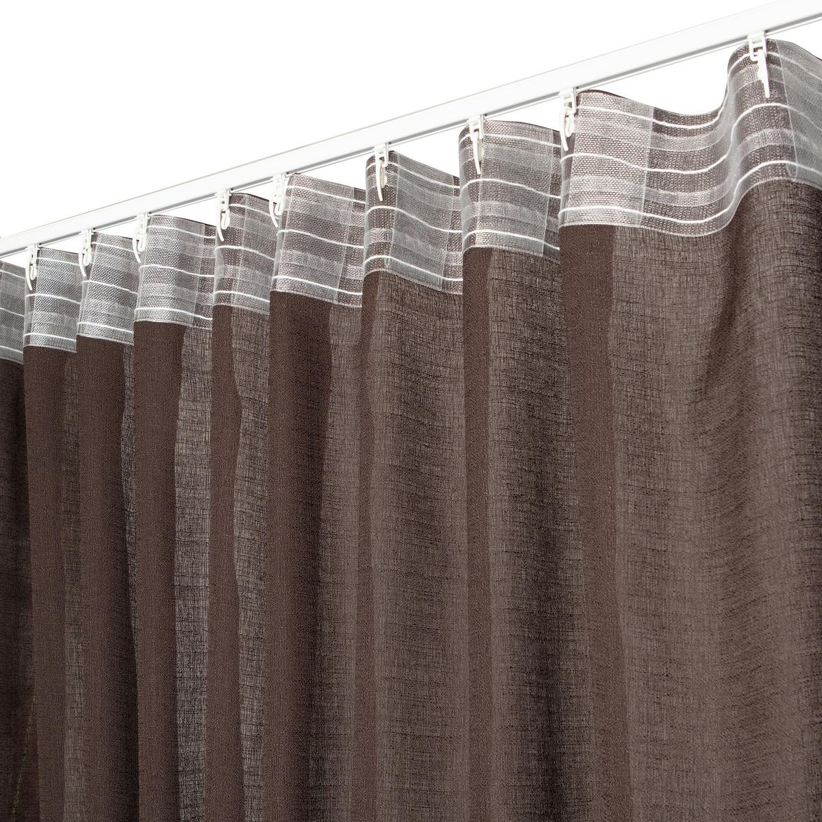 ZASŁONA GOTOWA 0156108 EVY CHOCOLAT - mokka, Basics, tkanina (200/280cm)