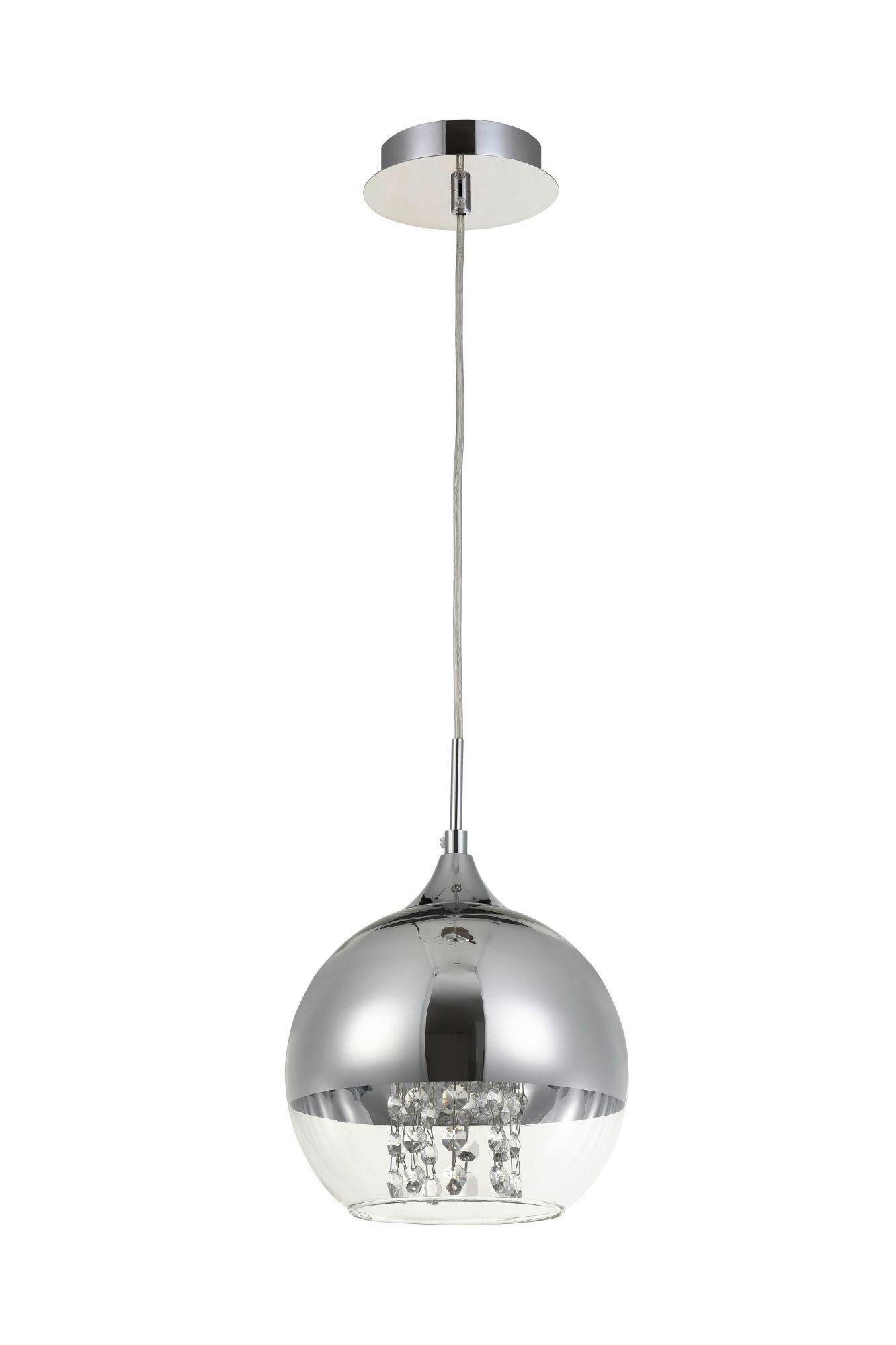 Pendelleuchte Fermi Nickelfarben max. 60 Watt - Transparent/Nickelfarben, Trend, Glas/Metall (20/20/17,5cm) - MAYTONI
