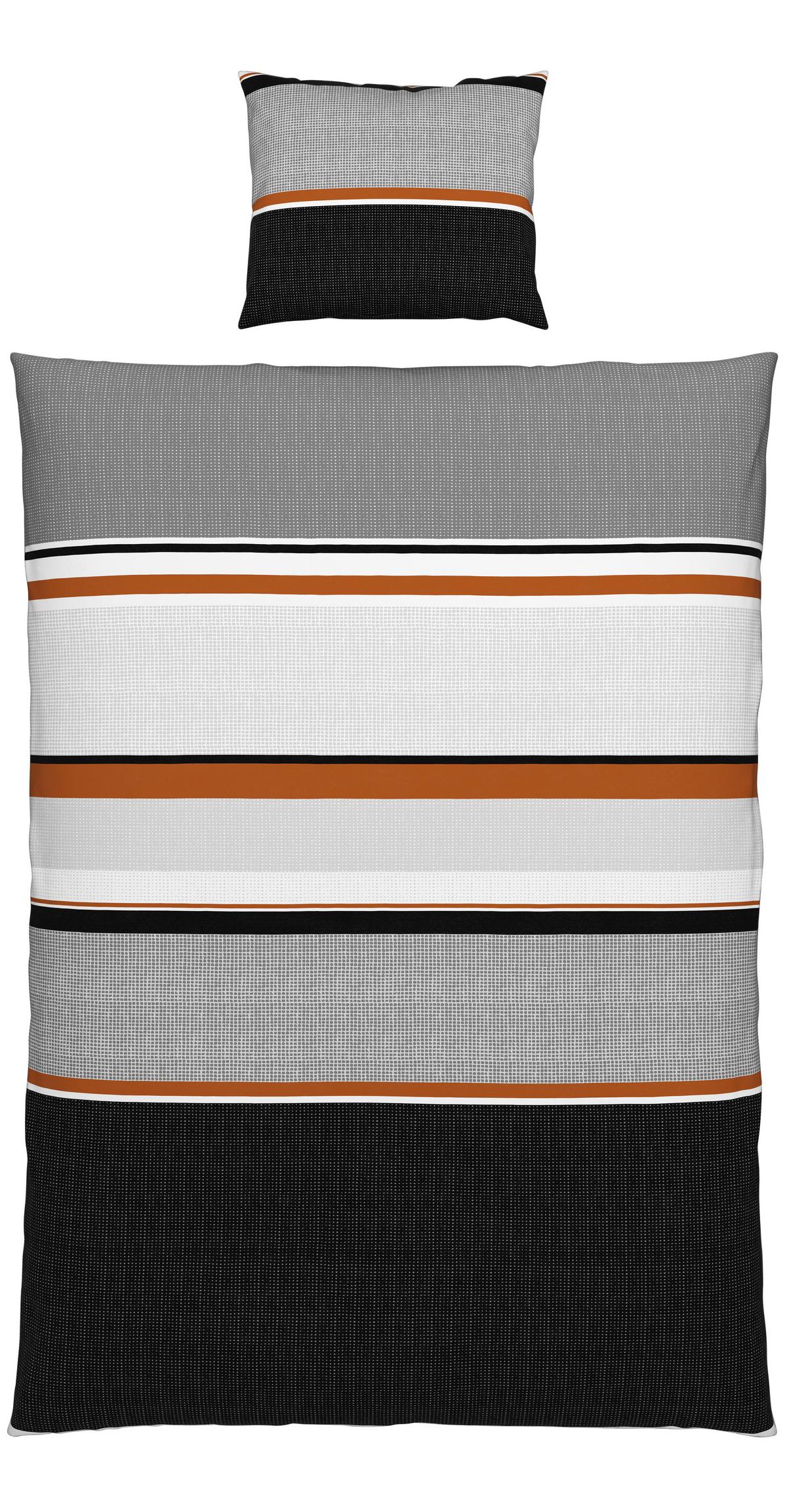 BETTWÄSCHESET DAVID - Beige/Schwarz, Natur, Textil (160/210cm) - Modern Living