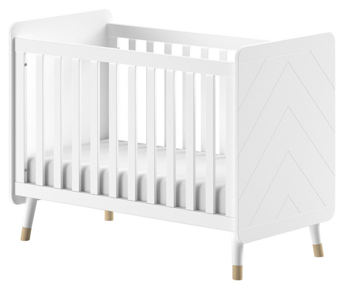 Gitterbett Billy ca. 60x120 cm Satin Weiß - Weiß, MODERN, Holzwerkstoff (60/120cm) - Vipack