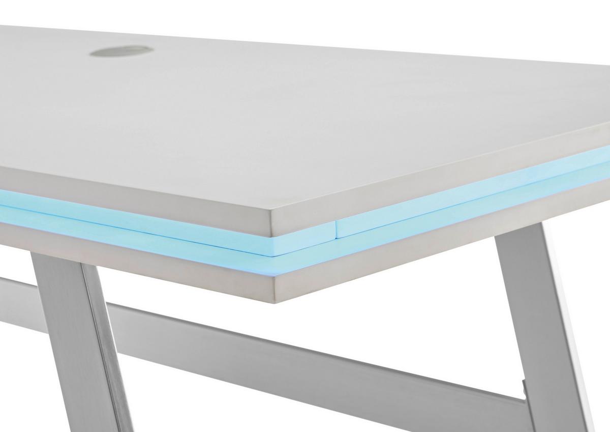 Pisalna Miza Tiflis 1 - barve nerjavečega jekla/bela, Moderno, kovina/leseni material (140/75/60cm) - Mömax