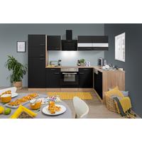 Küchenleerblock LBKBL280ESSS Schwarz/Eiche ca. 280x172 cm - Edelstahlfarben/Eichefarben, Basics, Holzwerkstoff/Metall (280/172cm) - Respekta