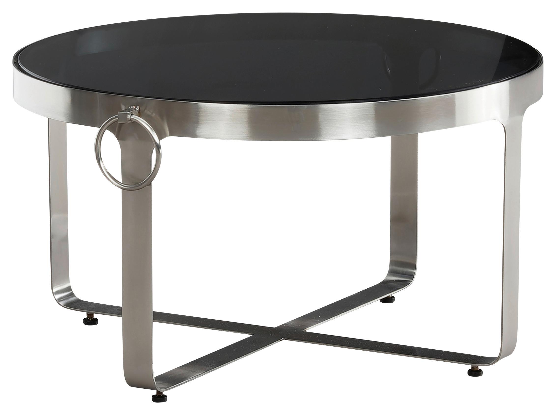 COUCHTISCH WL7.127 - Silberfarben/Schwarz, Design, Glas/Metall (60/60/34cm) - MID.YOU