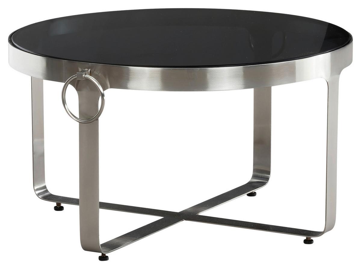 COUCHTISCH WL7.127 - Silberfarben/Schwarz, Design, Glas/Metall (60/60/34cm) - MID.YOU