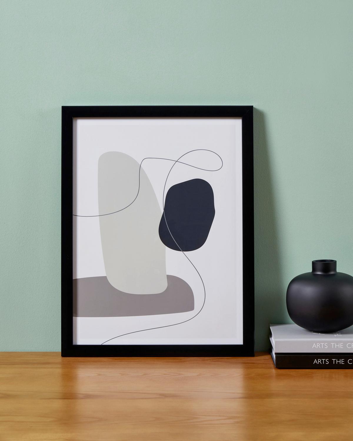 Druckgrafik Roberval Creme/Schwarz/Taupe ca.33x43cm - Taupe/Creme, Trend, Glas/Papier (33/1,6/43cm) - Eglo