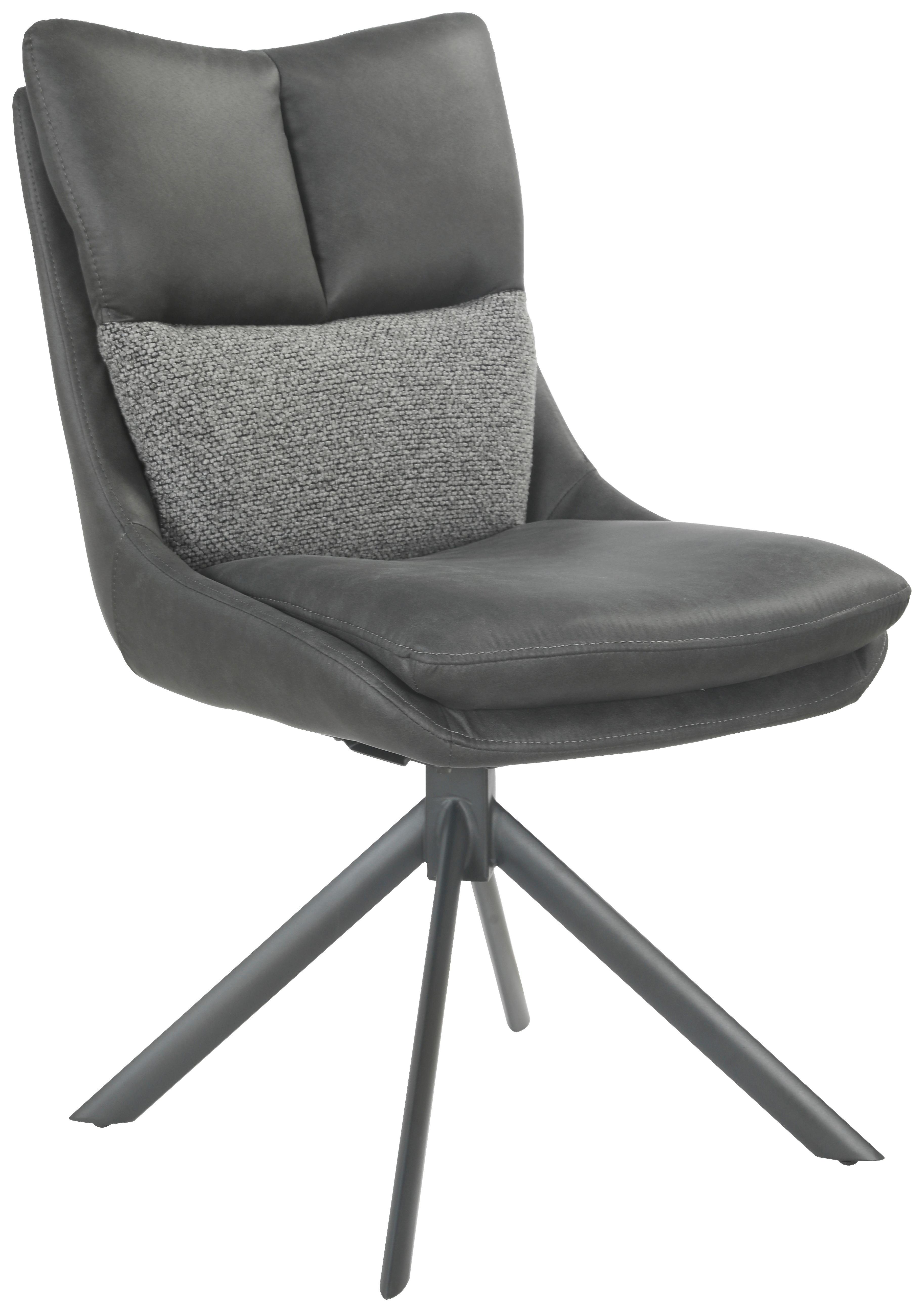 Scaun REMY - gri închis/negru, Design, metal/textil (49/67/89,5cm) - Premium Living