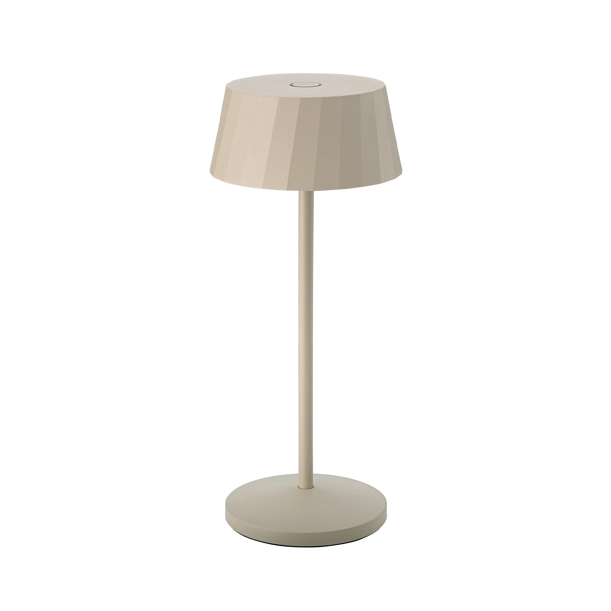 LAMPA STOŁOWA Z AKUMULATOREM 4522201 FACETTA - beżowy, Basics, metal (9,2/9,2/22,2cm) - Sigor