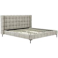 Oblazinjena Postelja Stitch, Siva, 180x200cm - siva/črna, Design, kovina/tekstil (218/116/222cm) - Livetastic