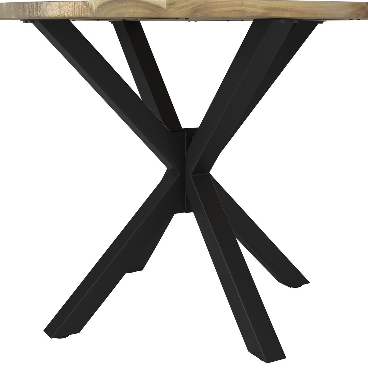 Esstisch rund Gemma Akazie massiv Ø ca. 100 cm - Schwarz/Akaziefarben, MODERN, Holz/Metall (100/76cm) - Bessagi Home