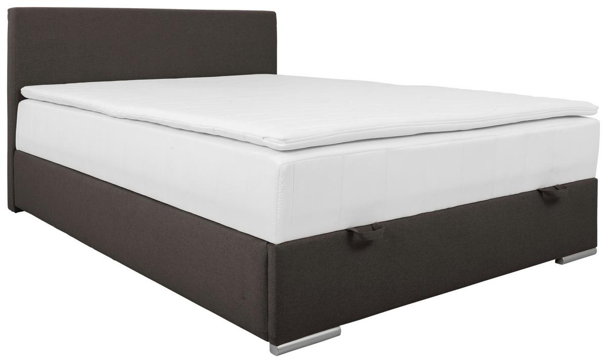Tapecirani Krevet Cosi - boje kroma/antracit, Konvencionalno, drvo/metal (140/200cm)