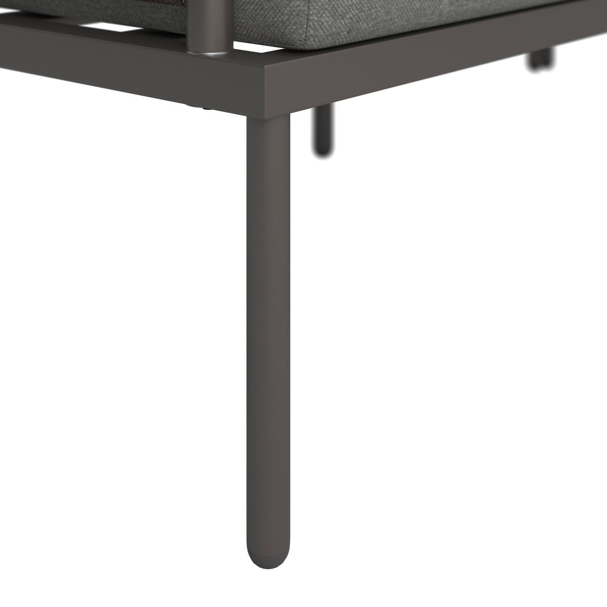 KOMPLET MEBLI TARASOWYCH ELORA - kolor akacjowy/antracytowy, Modern, metal/tkanina (223/75/74cm) - Bessagi Garden