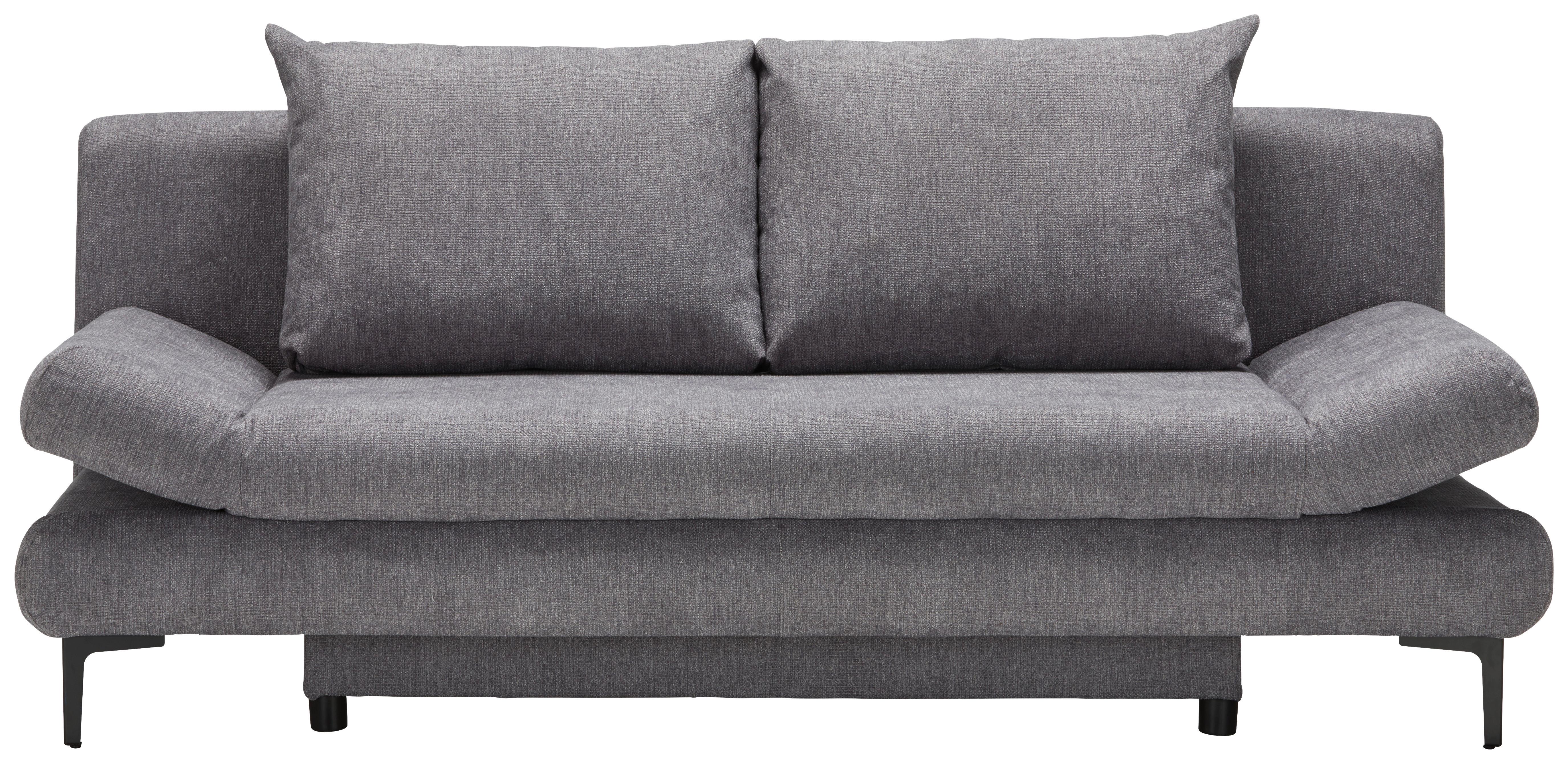 Schlafsofa in Dunkelgrau mit Bettfunktion - Dunkelgrau/Hellgrau, MODERN, Kunststoff/Textil (191/42-76/86cm) - Based