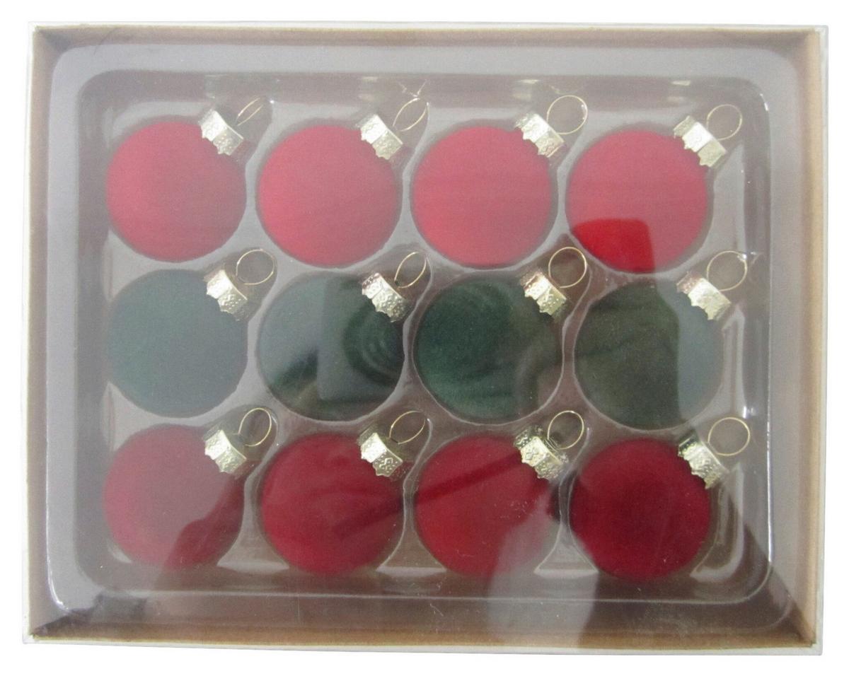 Christbaumkugel-Set Oscar Rot/Dunkelgrün, 12-teilig - Dunkelgrün/Rot, Glas/Metall (3cm) - Mömax