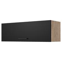 Küchenoberschrank Capri Schwarz/Eichefarben - Edelstahlfarben/Eichefarben, KONVENTIONELL, Holzwerkstoff/Metall (100/32/32cm) - FlexWell