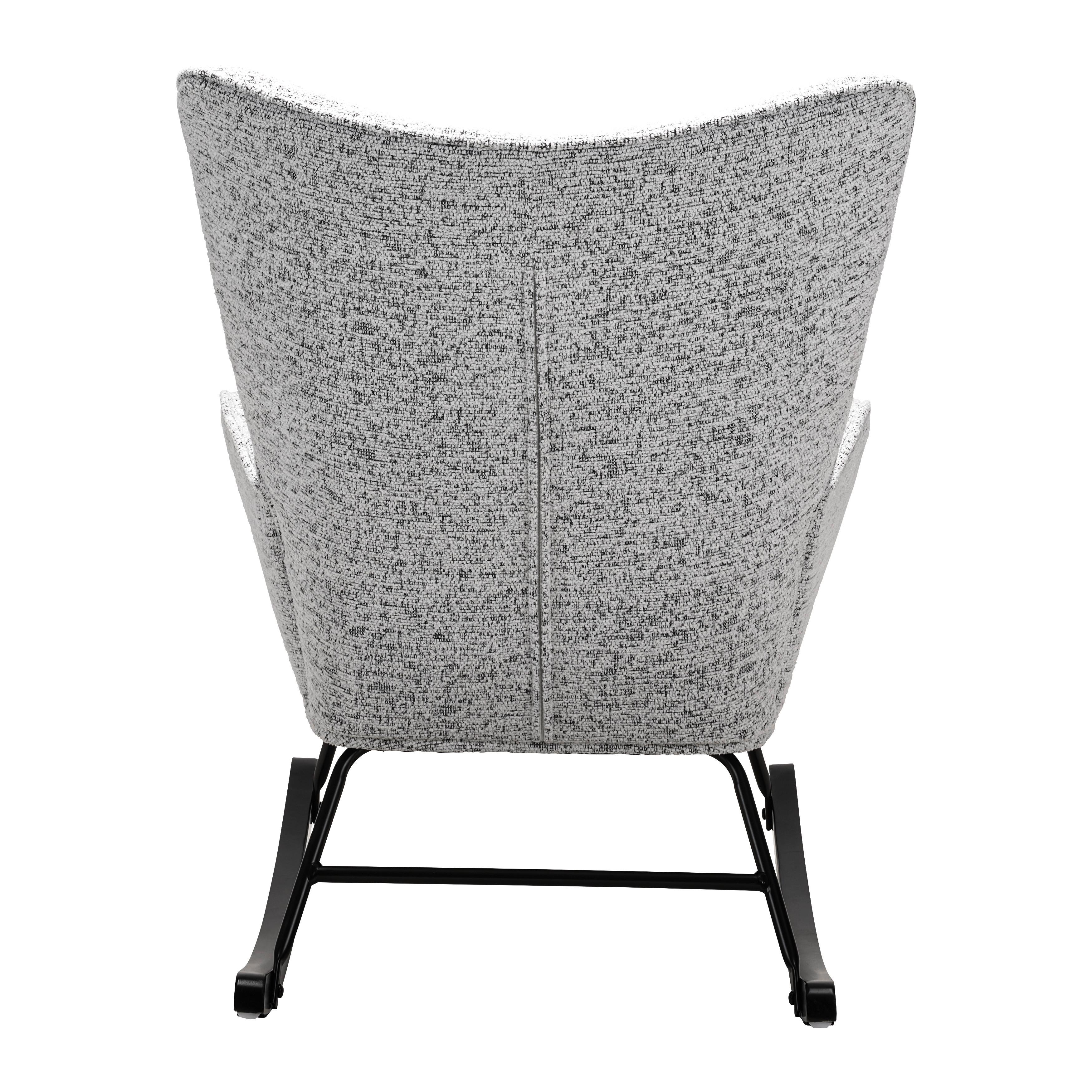 GUNGFÅTÖLJ ROCK - vit/ljusgrå, Modern, metall/trä (66/90/77cm) - Mömax