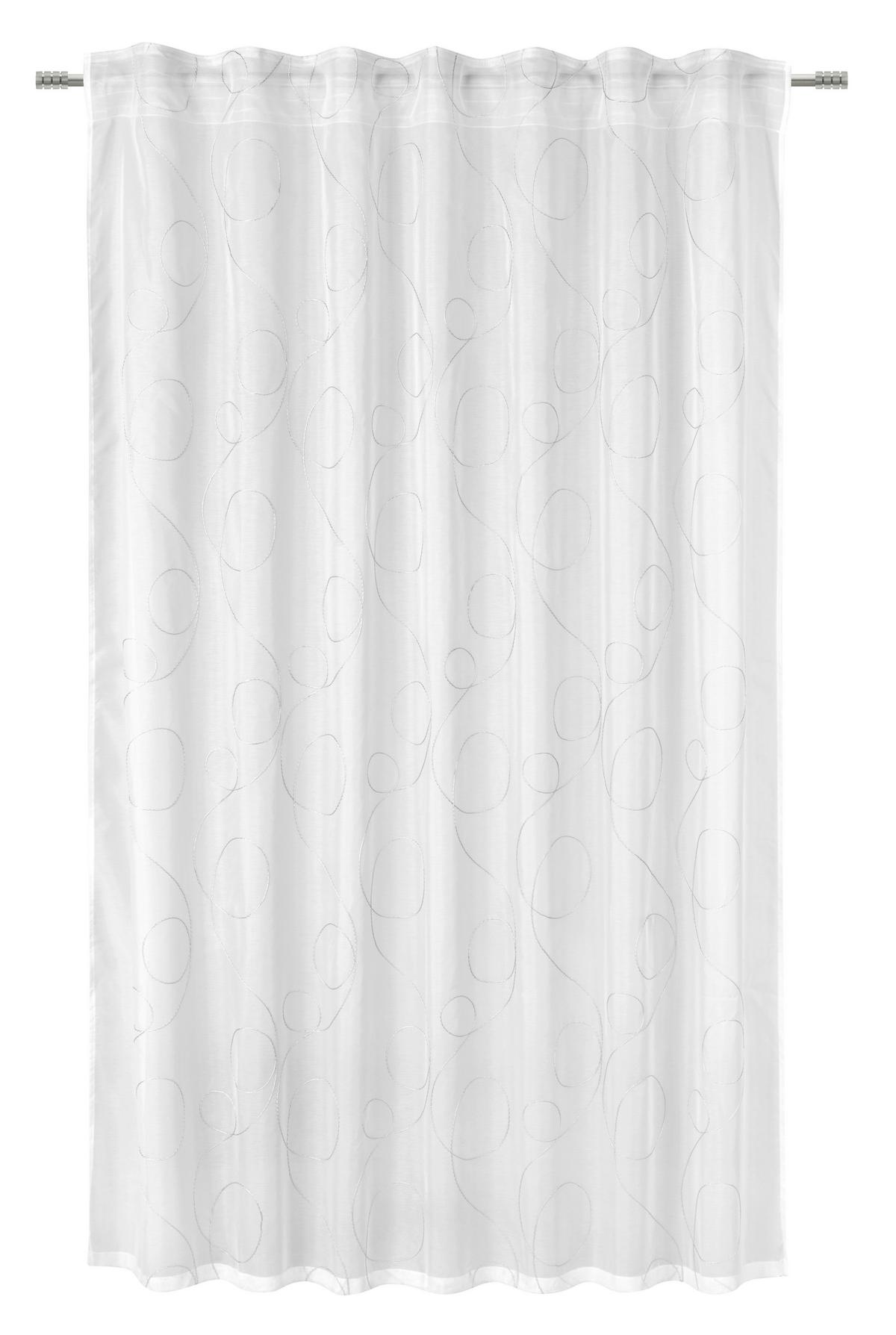 Draperie gata confectionată Marion, cca. 140x175 cm - alb/antracit, Modern, textil (140/175cm) - Mömax