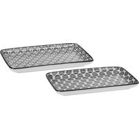 Teller Shiva diverse Designs - Weiss/Schwarz, Lifestyle, Keramik (20/11/2,5cm) - Modern Living