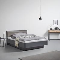 Pat tapițat Mariello 140/200 antracit/maro deschis - antracit/maro deschis, Modern, lemn/textil (140/200cm) - Bessagi Home