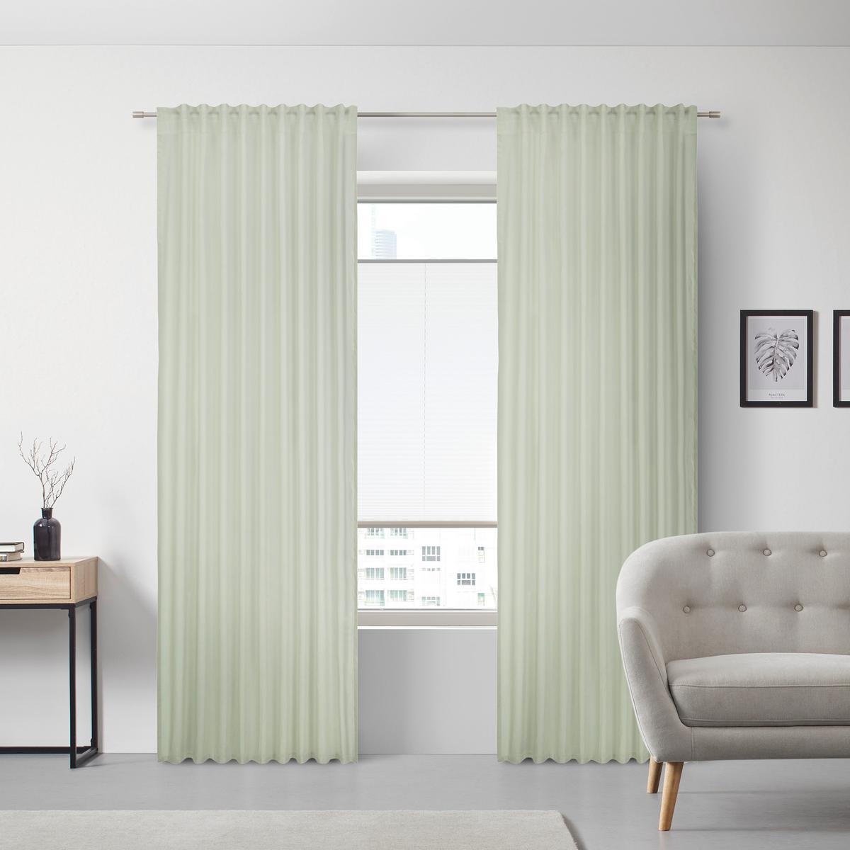 Draperie prefabricată Bio Luise - verde, Natur, textil (140/255-267cm) - ecoTree