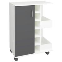 Servierwagen Esilo Anthrazit/Weiß - Anthrazit/Silberfarben, Design, Holzwerkstoff/Kunststoff (63/85/40cm) - MID.YOU