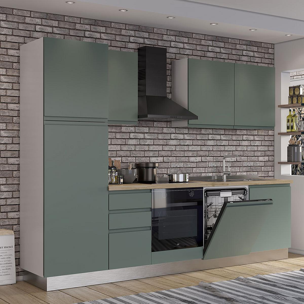 Blok Kuhinja S Aparatima Gilda Gola - bijela/boje hrasta, Moderno, drvni materijal/drvo (285/216/60cm) - Modern Living