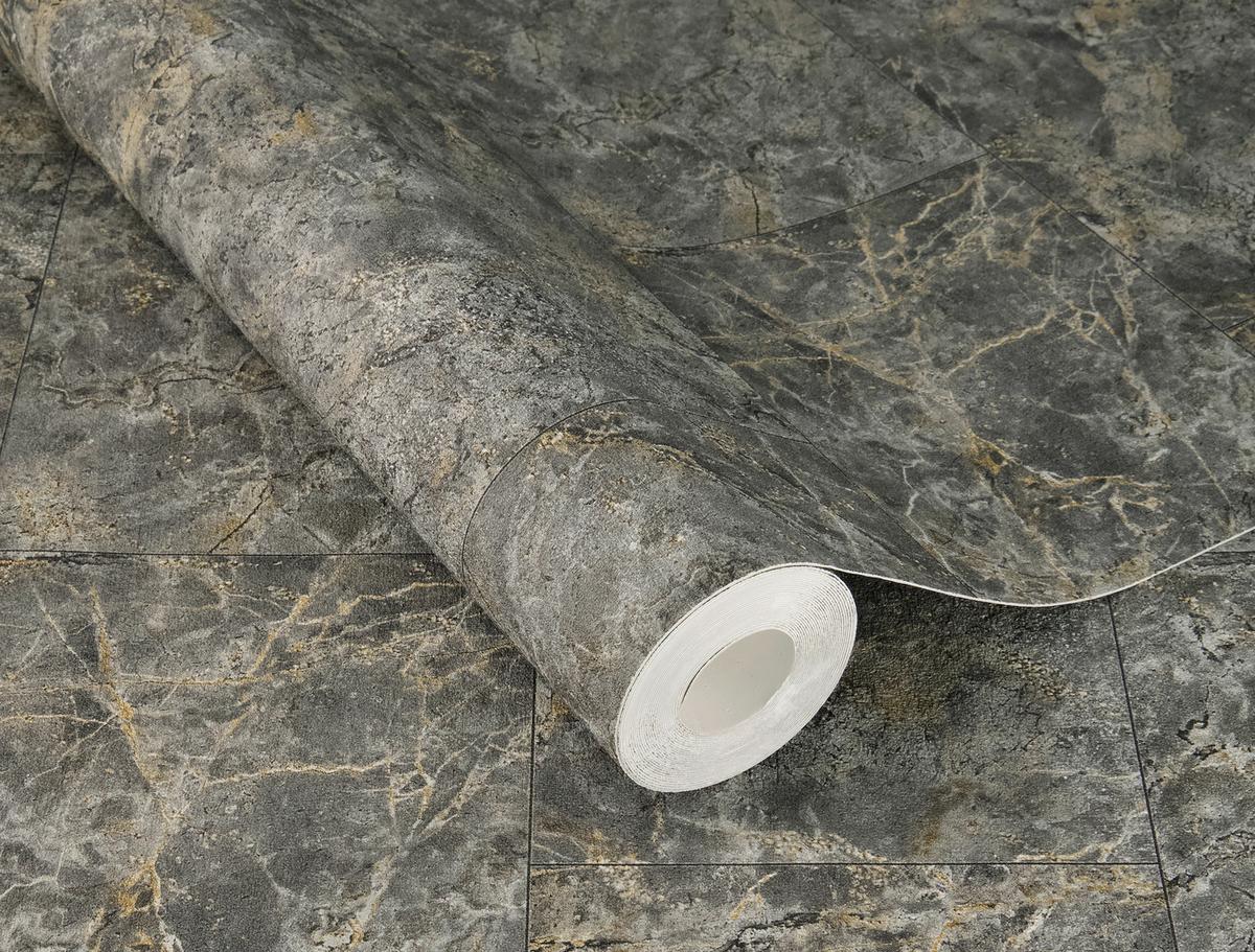 Tapete Luxora Grau - Grau, Natur, Textil (600/53cm) - Tesa
