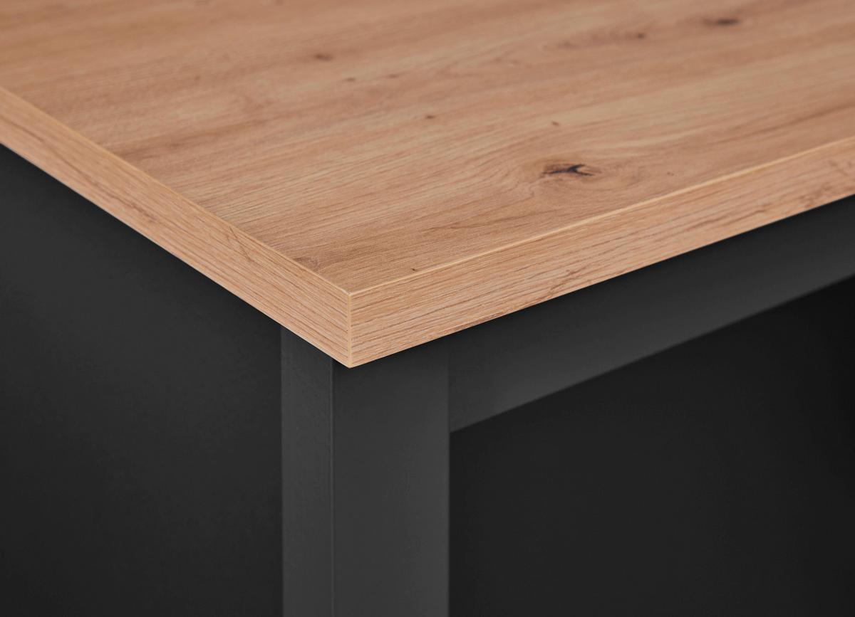 WYSPA KUCHENNA HELINA - czarny/biały, Konventionell, materiał drewnopochodny/drewno (124/91,5/75cm)