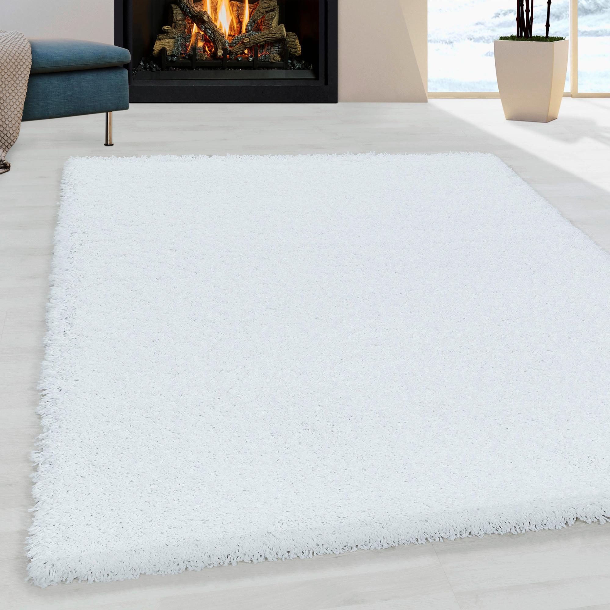 Hochflorteppich Sydney Weiß ca. 60x110cm - Weiß, Basics, Textil (60/110cm)