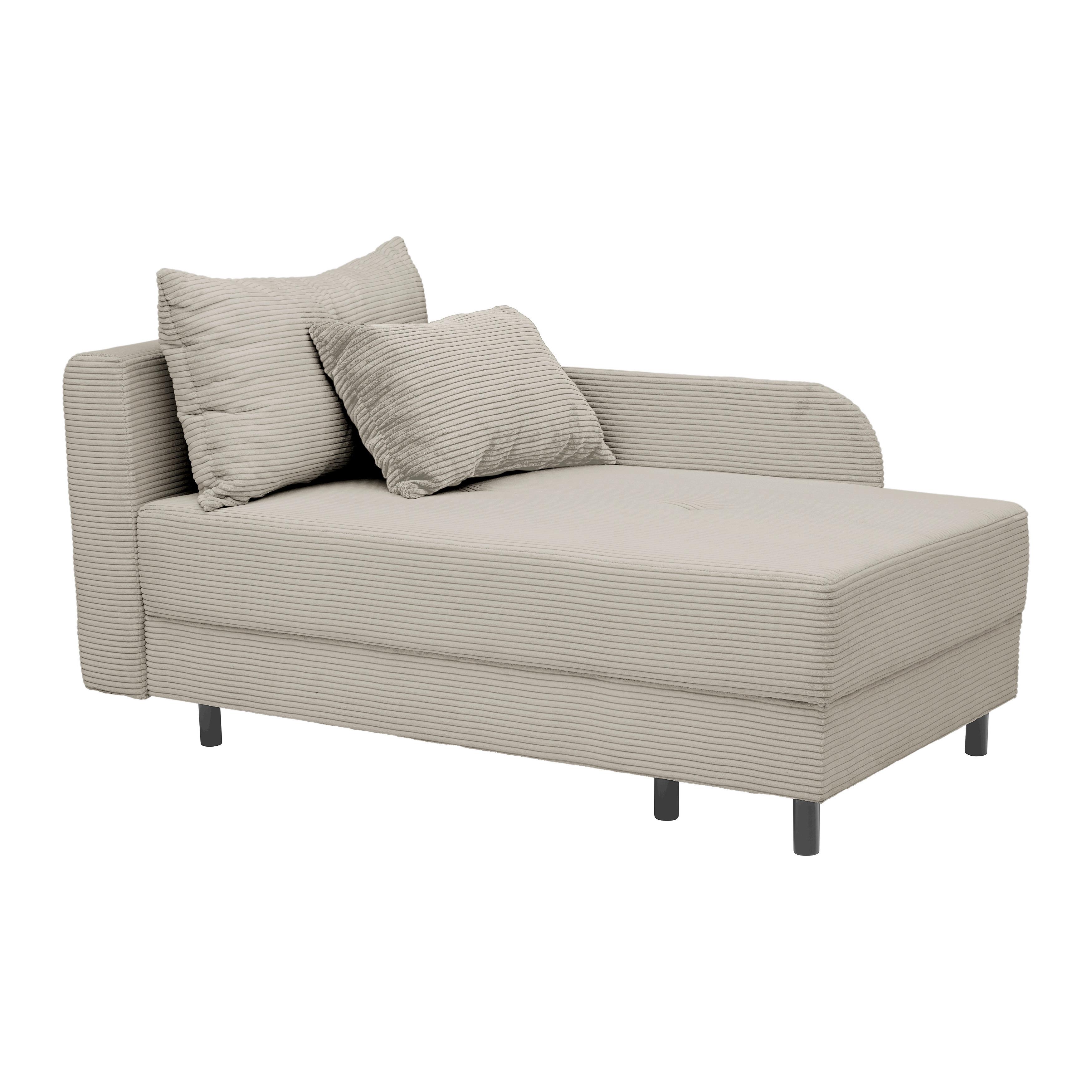 Liege Nova Beige - Beige/Schwarz, MODERN, Holz/Textil (85/62/145cm) - Mömax