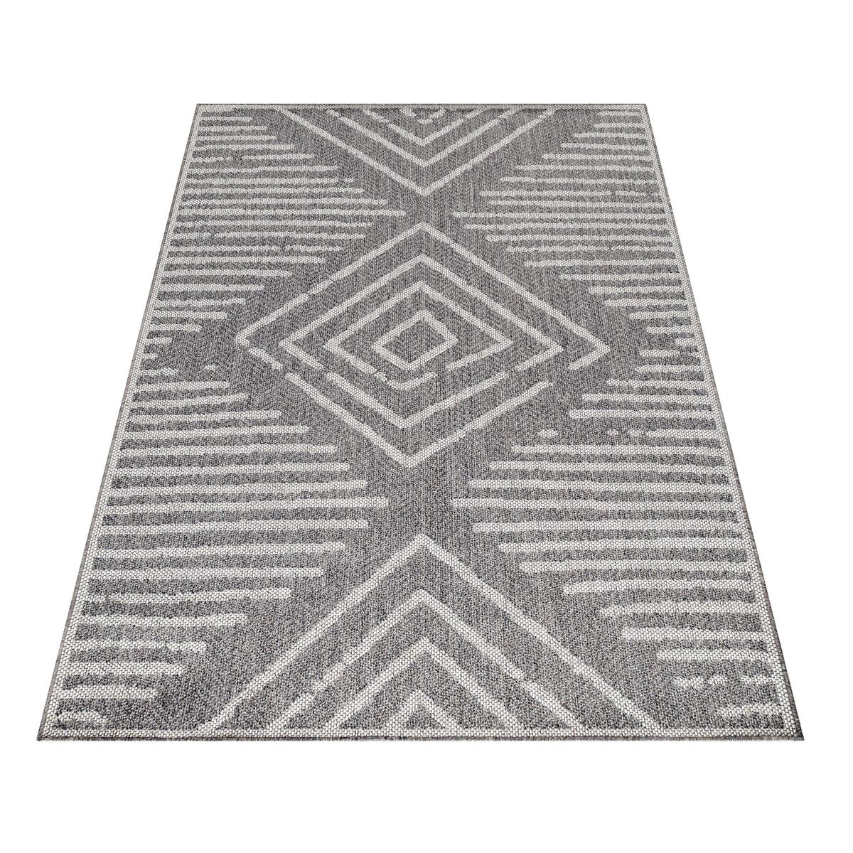 Flachwebeteppich Aruba Grau ca. 140x200cm - Grau, Design, Textil (140/200cm) - Novel