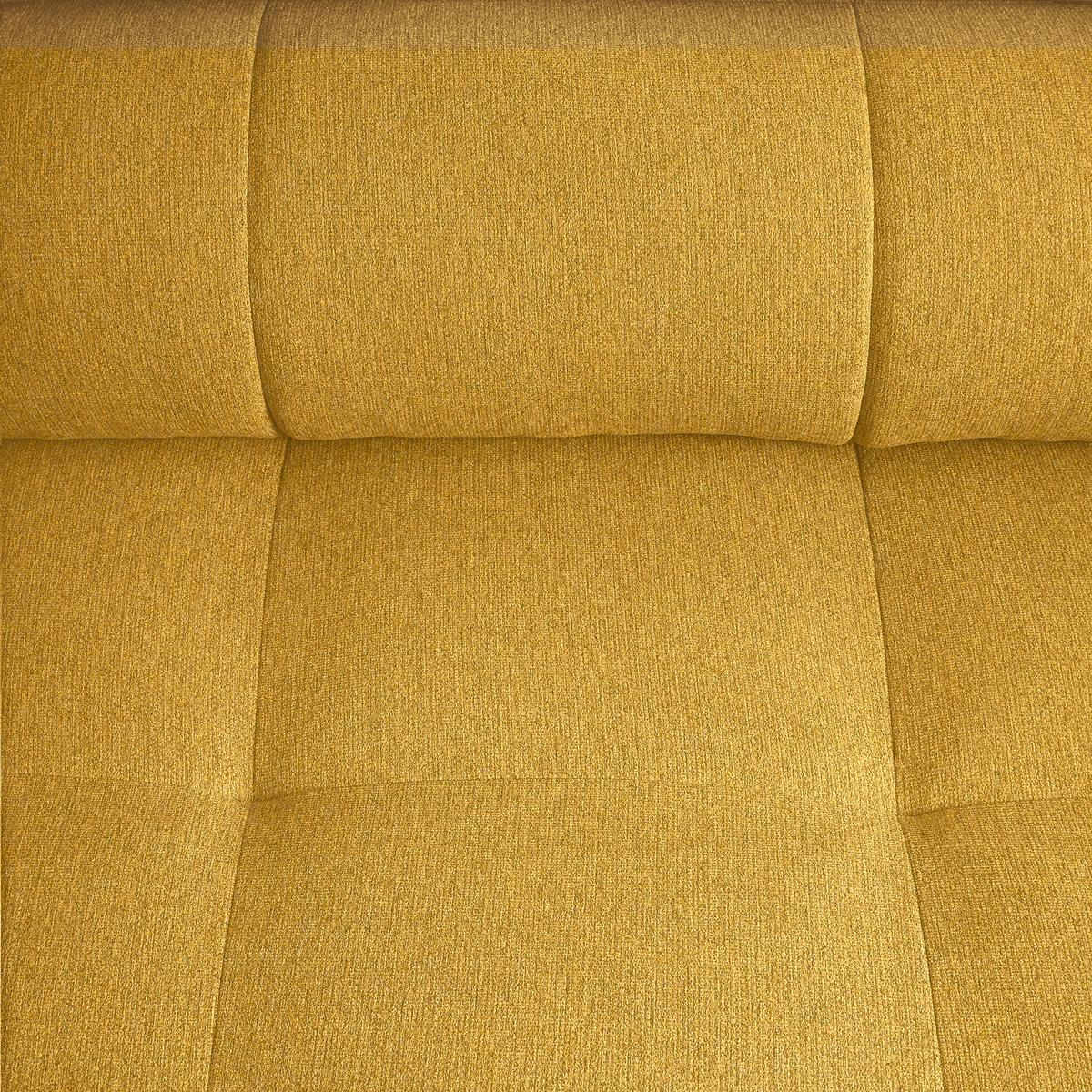 Wohnlandschaft Alberto Senfgelb - Senfgelb/Schwarz, MODERN, Textil/Metall (296/201cm) - Mömax