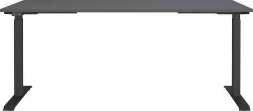 Schreibtisch Ribera in Schwarz/Graphitfarben - Graphitfarben/Schwarz, MODERN, Holzwerkstoff/Metall (180/72-120/80cm) - Premium Living