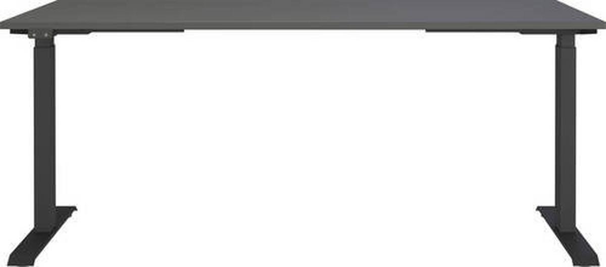 Schreibtisch Ribera in Schwarz/Graphitfarben - Graphitfarben/Schwarz, Modern, Holzwerkstoff/Metall (180/72-120/80cm) - Premium Living