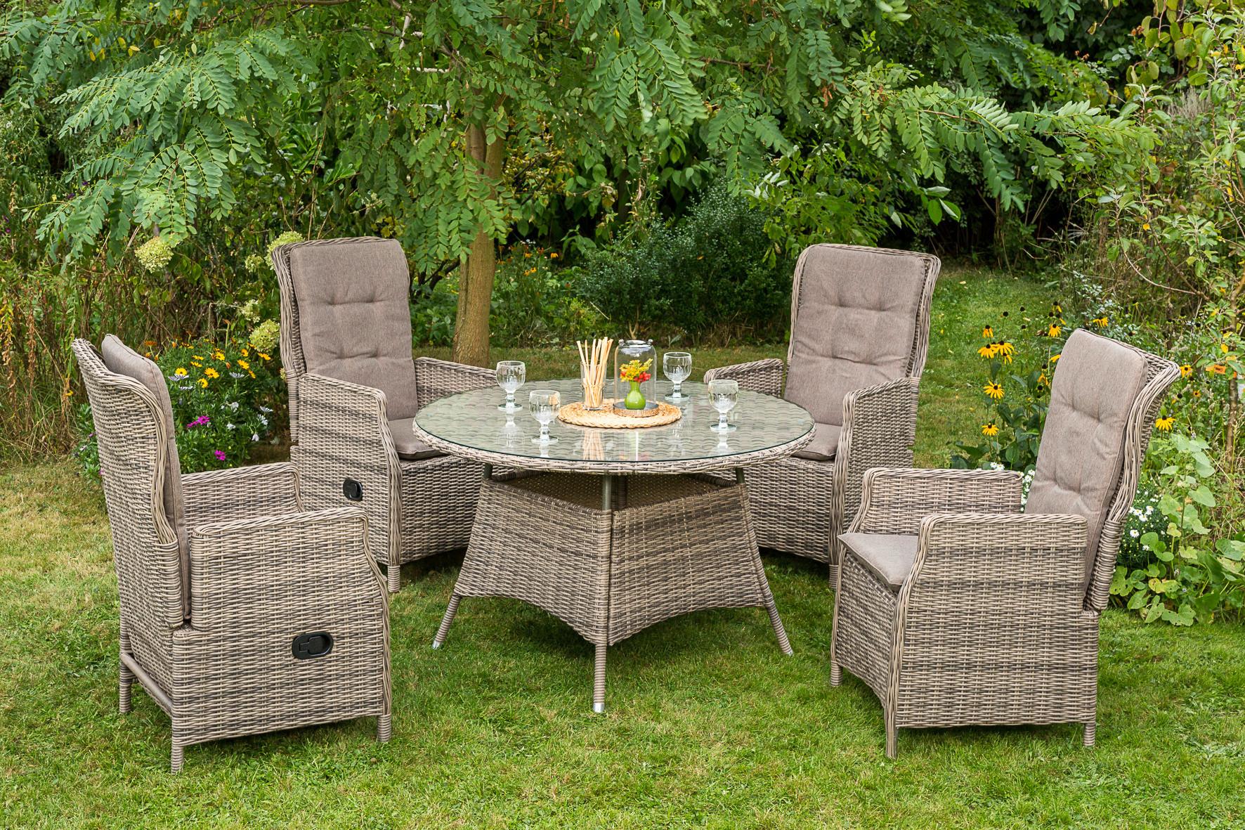 Gartensessel Toskana ca. 60x107x56cm Akazie/Kunststoff - Naturfarben, MODERN, Kunststoff/Metall (60/107/56cm) - Gardenson