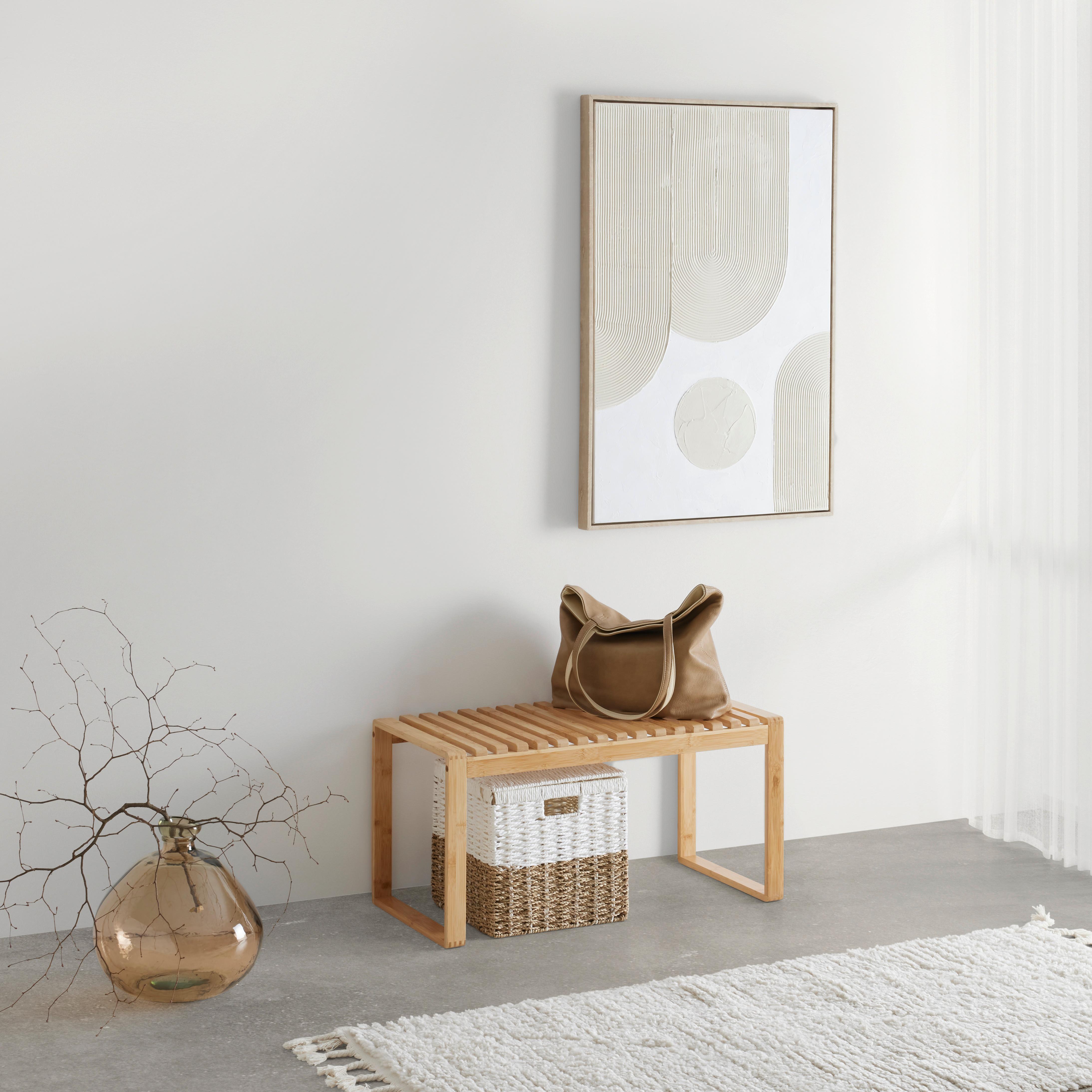 Bancă DEXTER -EXKLUSIV- - culoare natur, Natur, materiale naturale (76,5/38.3/38cm) - Modern Living