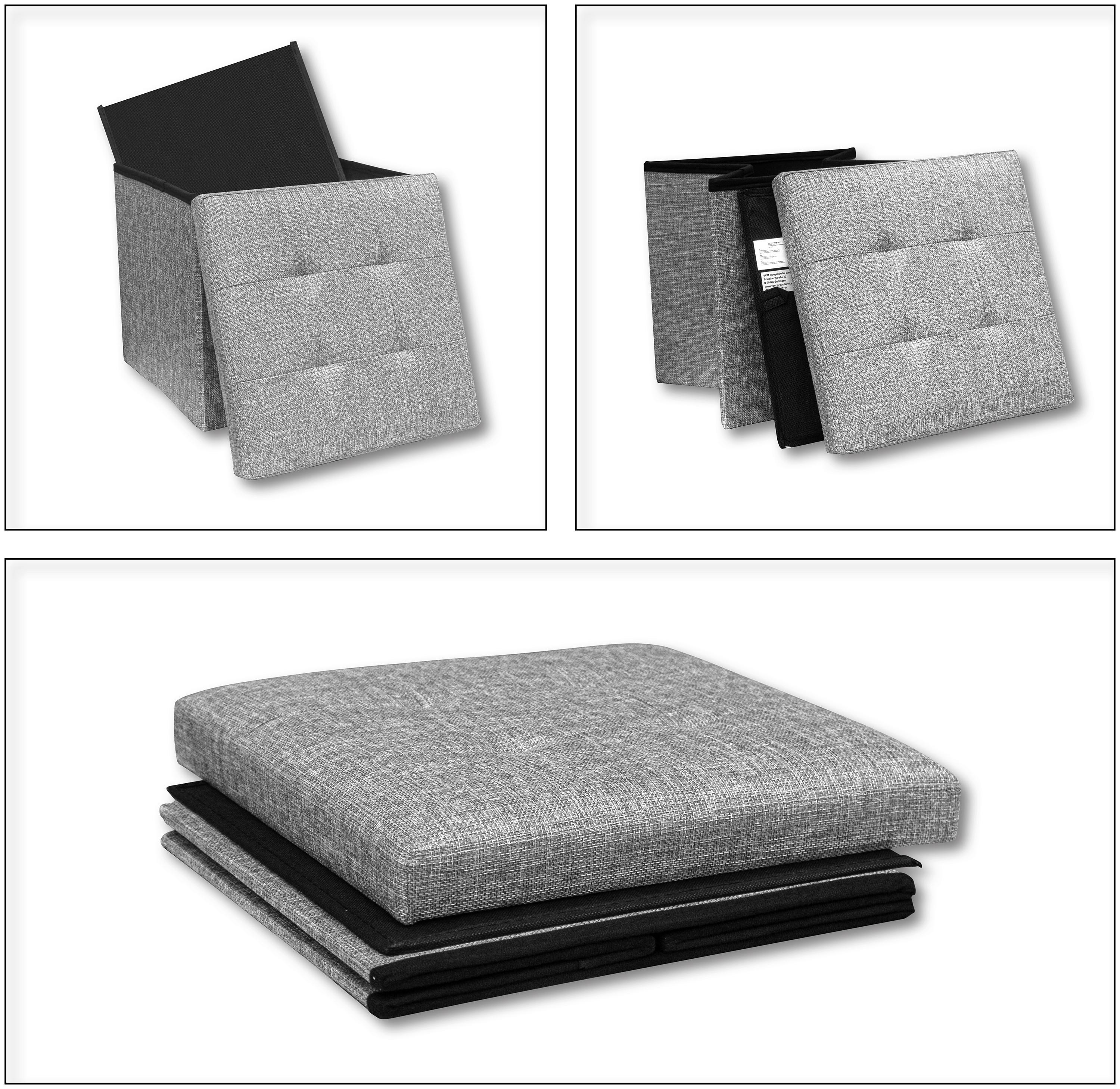 SITZBOX BOXAS - Hellgrau, Basics, Holzwerkstoff/Kunststoff (38/38/38cm) - MID.YOU