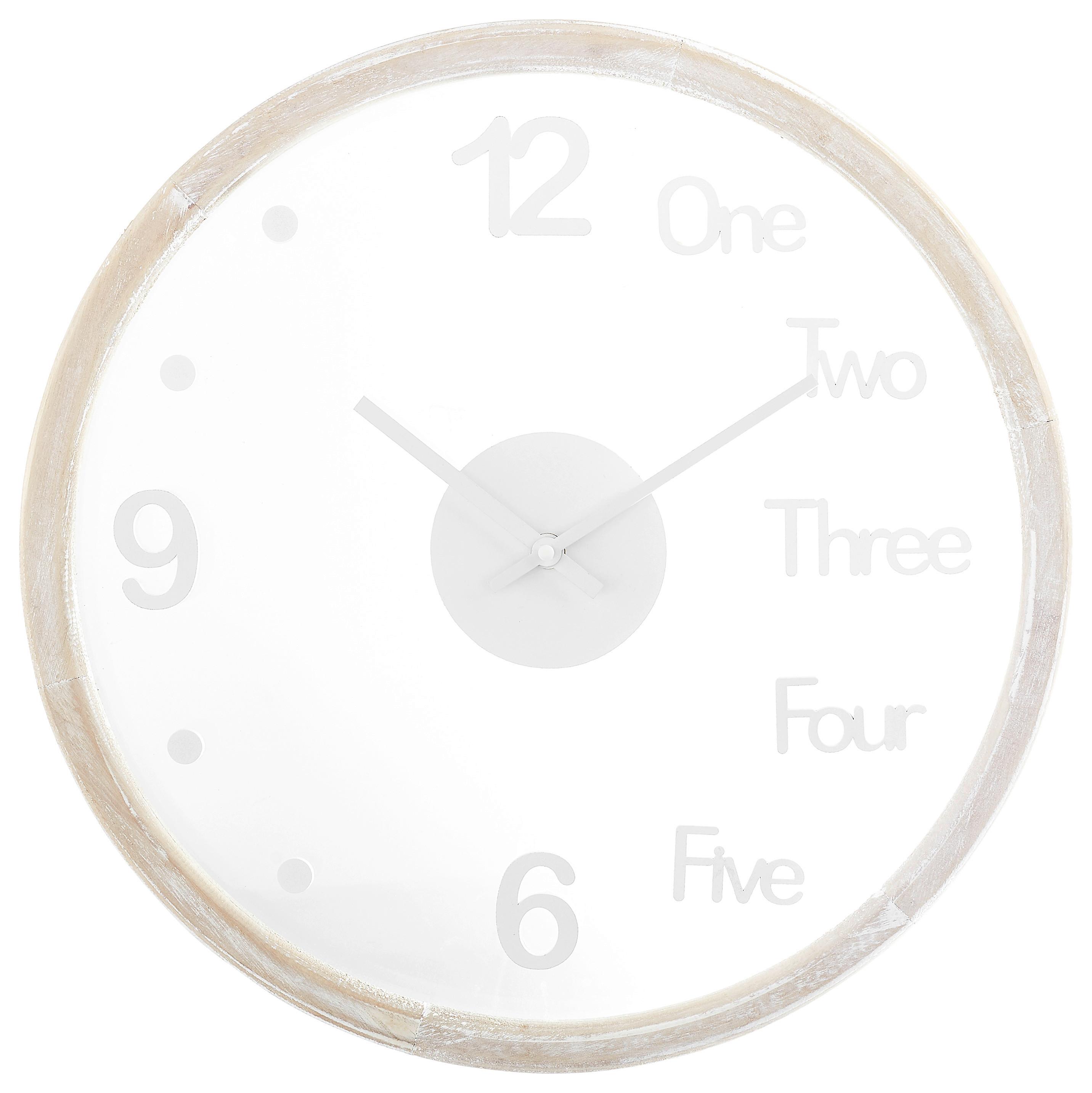 Wanduhr Simone in Naturfarben Øca.40cm - Hellbraun, Natur, Glas/Holz (40cm) - Modern Living