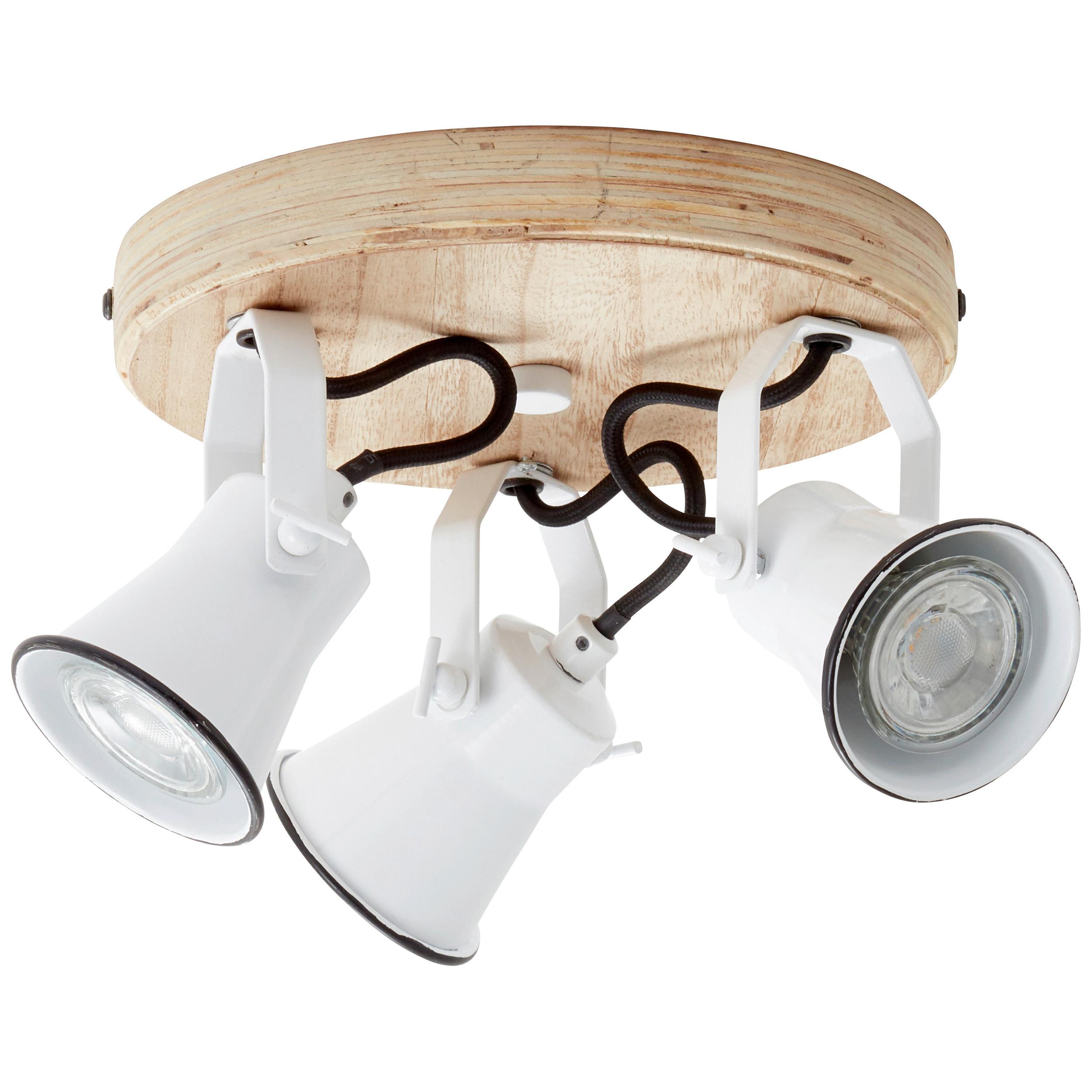 Deckenleuchte Seed in Weiß max. 5 Watt - Weiß, Natur, Holz/Metall (28/13cm) - Brilliant