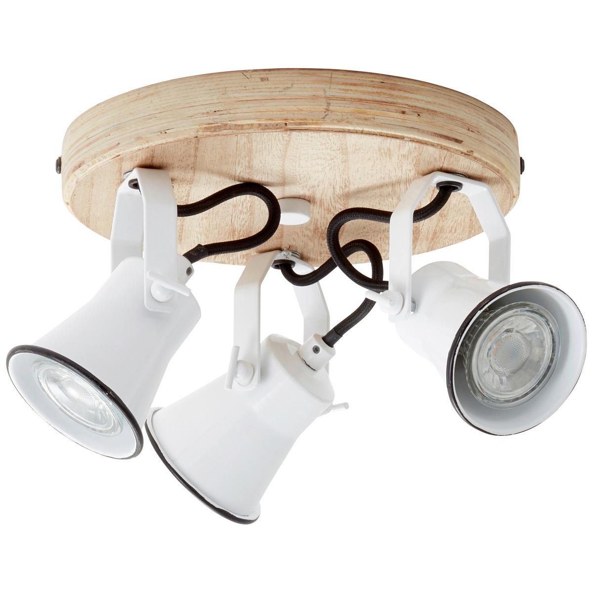 Deckenleuchte Seed in Weiß max. 5 Watt - Weiß, Natur, Holz/Metall (28/13cm) - Brilliant