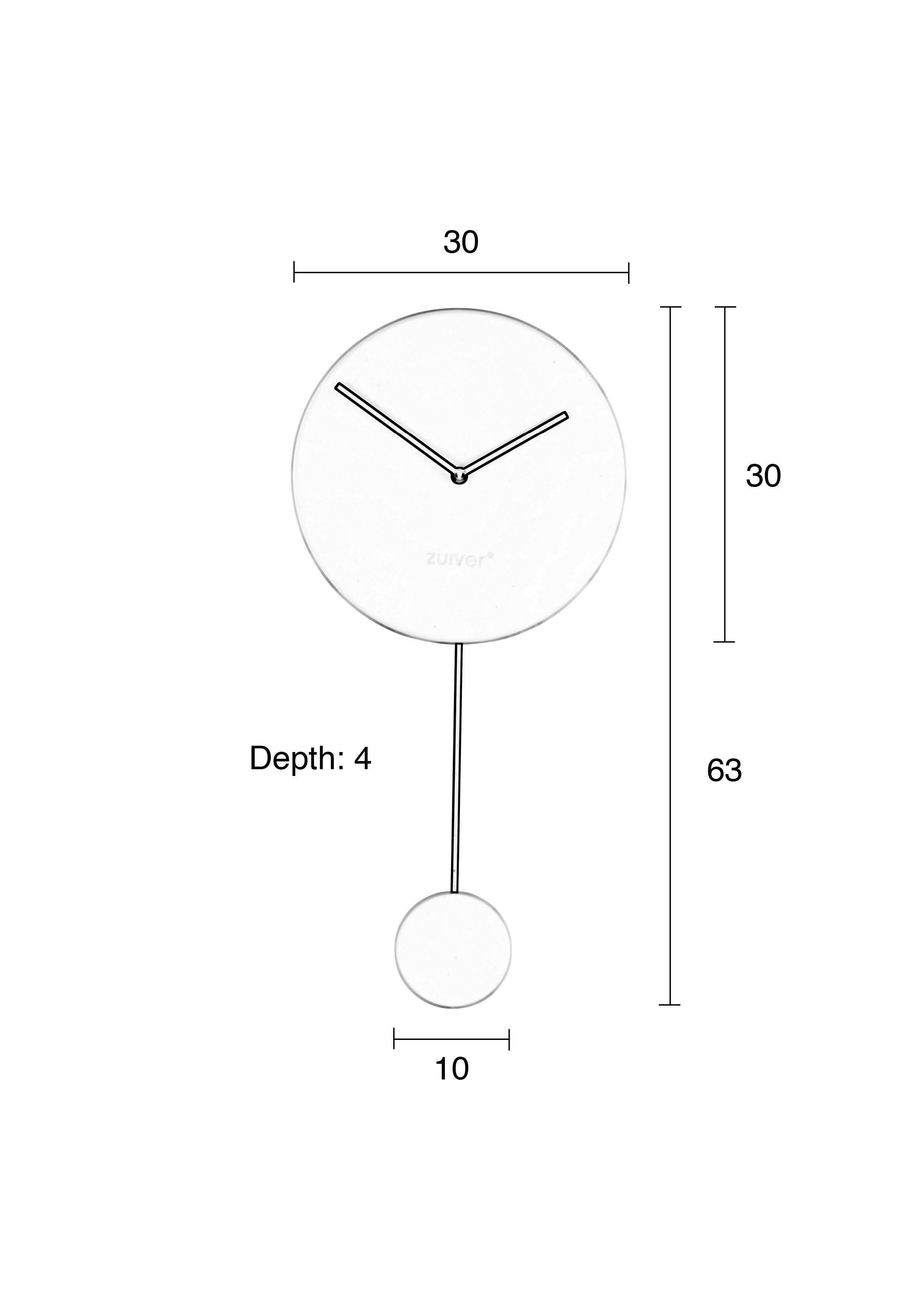 ZEGAR 8500048 - biały, Basics, tworzywo sztuczne (30/63/4cm) - Zuiver