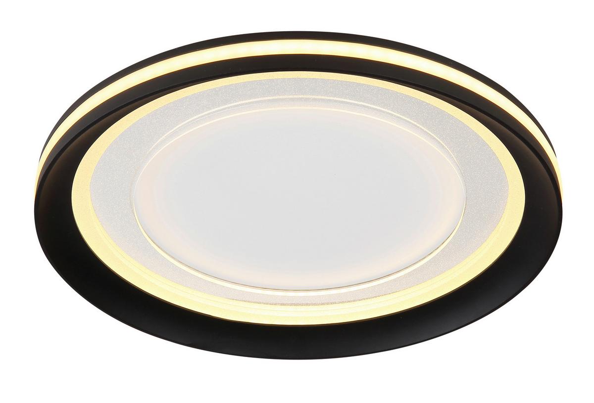 Deckenleuchte Clarino Schwarz/Weiß max. 18 Watt - Opal/Schwarz, Basics, Kunststoff/Metall (30/5,5cm) - Globo