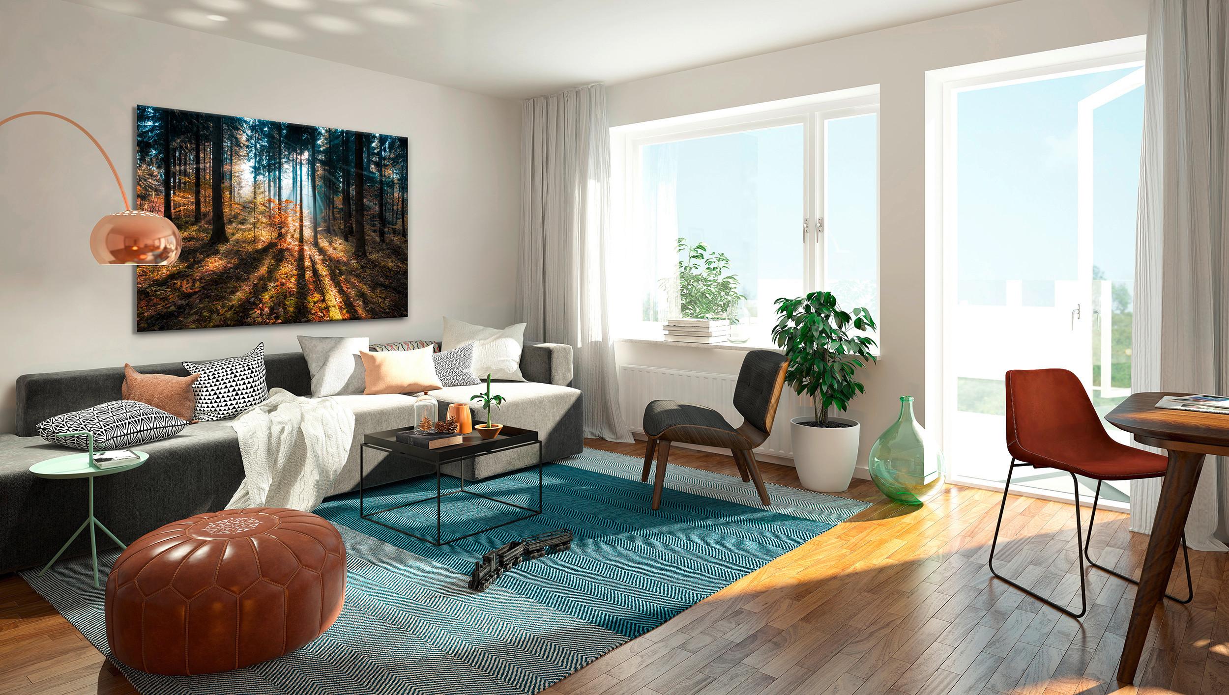 Glasbild Vetro ca. 70x100cm - Multicolor, Glas/Papier (100/70cm) - Modern Living