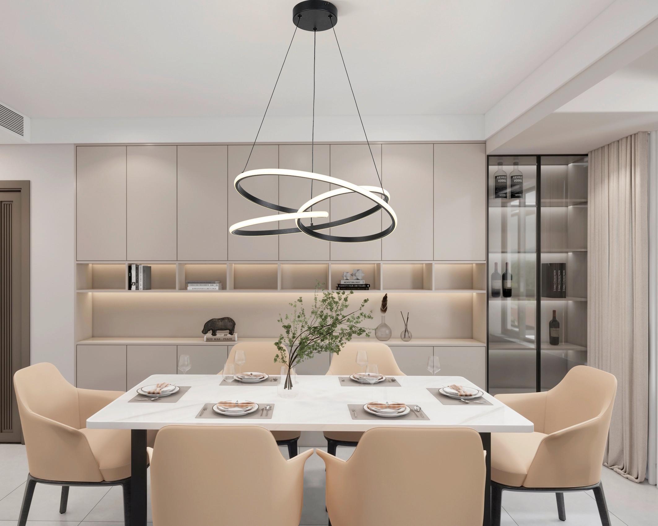 LED-HÄNGLAMPA MOFER -AKT- - svart, Modern, metall/plast (50/12/120cm) - Premium Living