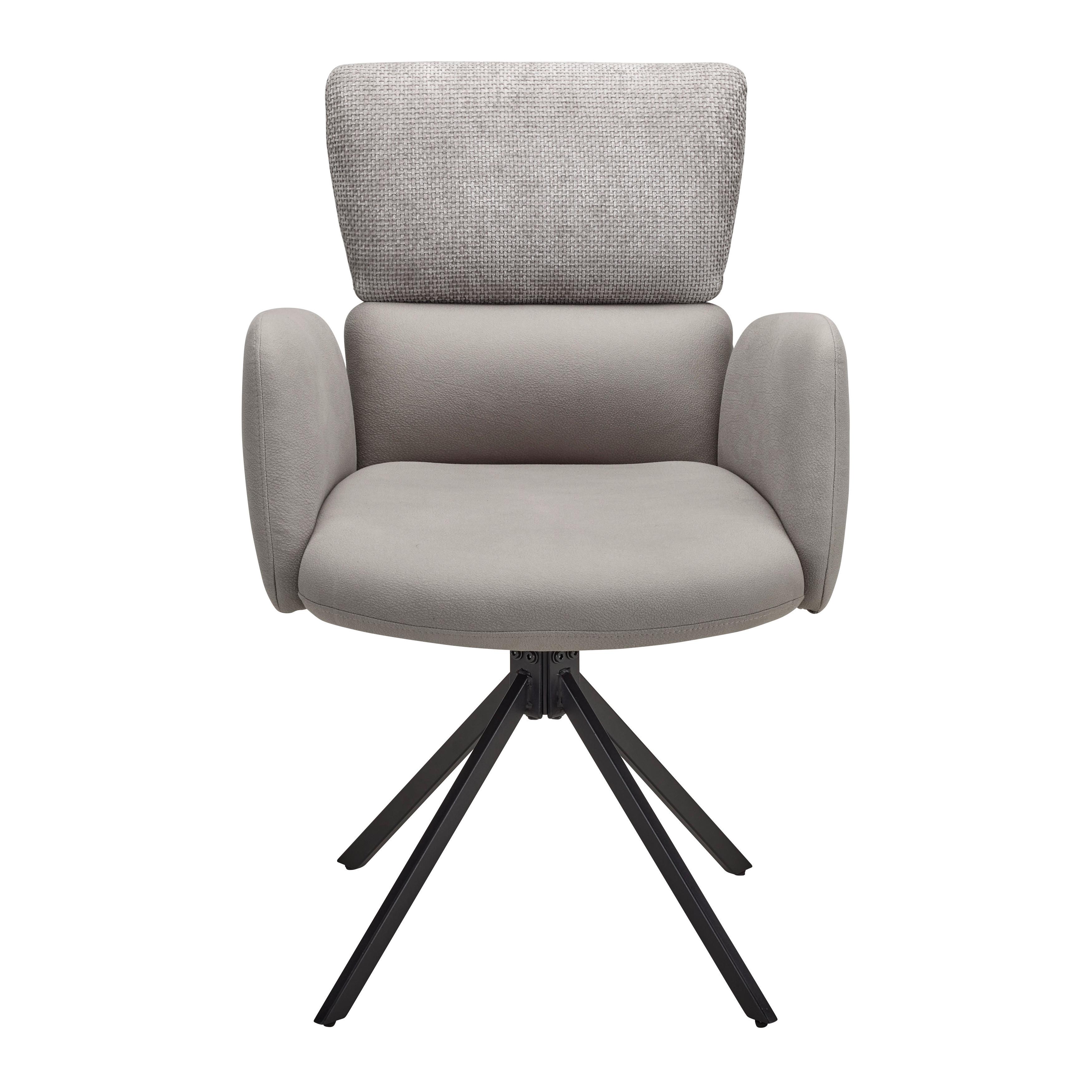STOL MED ARMSTÖD PAOLA - grå/svart, Design, metall/trä (61/89.5/65cm) - Mömax