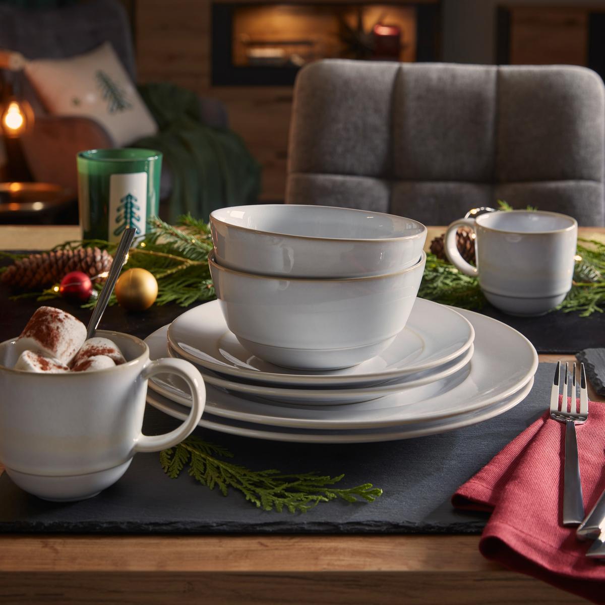 Étkészlet Vintage - fehér, Romantik / Landhaus, kerámia - Premium Living