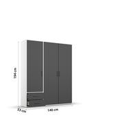 DULAP  USI ROTATIVE VOYAGER - alb/gri, Modern, material pe bază de lemn (140/194/53cm) - Modern Living