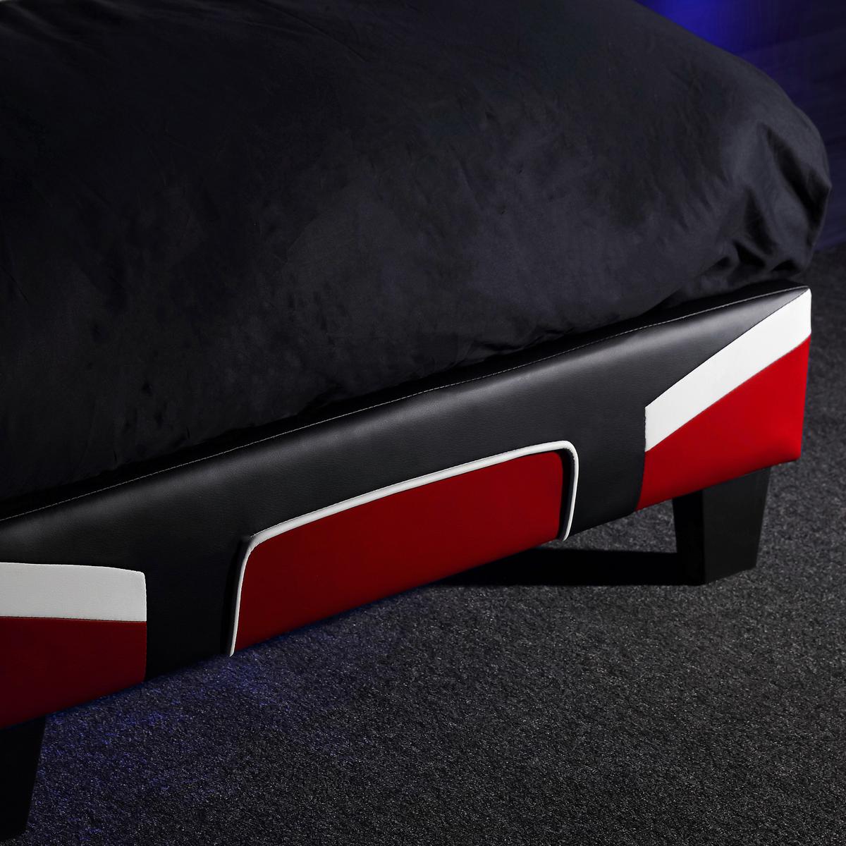 Gamingbett Cerberus 90x190 cm Schwarz/Weiß/Rot - Rot/Schwarz, MODERN, Holzwerkstoff/Kunststoff (90/190cm) - X Rocker